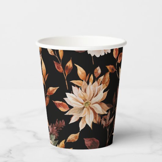 Schwarze Hochzeit im Herbst Pappbecher (Rückseite)