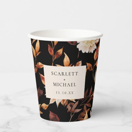 Schwarze Hochzeit im Herbst Pappbecher (Vorderseite)