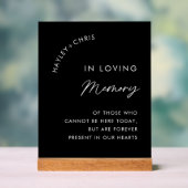 Schwarze Hochzeit in liebender Erinnerung Acrylschild (Neutral)