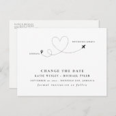 Schwarze Hochzeit in Urlaubsort Ändern des Datums Ankündigungspostkarte (Vorne/Hinten)