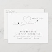 Schwarze Hochzeit in Urlaubsort Save the Date Ankündigungspostkarte (Vorne/Hinten)