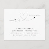 Schwarze Hochzeit in Urlaubsort Save the Date Ankündigungspostkarte (Vorderseite)