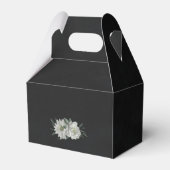 Schwarze Hochzeit mit romantischen weißen Blume Geschenkschachtel (Rückseite)