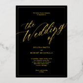 Schwarze Hochzeit - Moderne Einladung (Vorderseite)