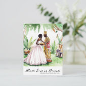 Schwarze Hochzeit Postkarte (Stehend Vorderseite)