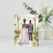 Schwarze Hochzeit Postkarte (Stehend Vorderseite)