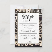 Schwarze Hochzeit RSVP Karte (Vorderseite)