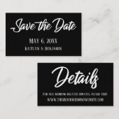 Schwarze Hochzeit-Umschließungen Visitenkarte (Vorne/Hinten)