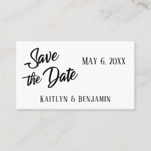 Schwarze Hochzeits-Detail-Save-the-Date-Karte auf  Visitenkarte