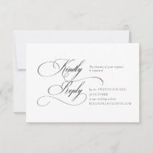 Schwarze Hochzeits-RSVP-Karte