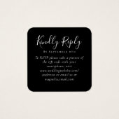 Schwarze Hochzeits-Website QR-Code RSVP (Vorderseite)