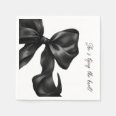 Schwarze Hochzeitsdusche mit Schleife Serviette (Vorderseite)