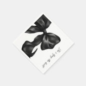 Schwarze Hochzeitsdusche mit Schleife Serviette (Ecke)