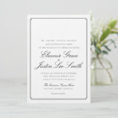 Schwarze Hochzeitseinladung mit Monogrammplatz Einladung (Stehend Vorderseite)