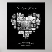 Schwarze Hochzeitsjubiläums-Fotocollage Poster (Vorne)