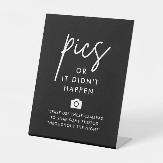 Schwarze Hochzeitskamera-Bilder oder es ist nicht Sockelschild (Vorderseite)