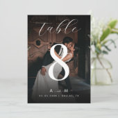 Schwarze Hochzeitskarte des verblichenen Fotos - T Einladung (Stehend Vorderseite)