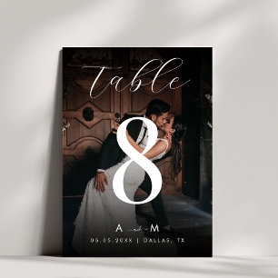 Schwarze Hochzeitskarte des verblichenen Fotos - T Einladung