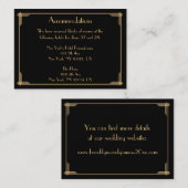 Schwarze Hochzeitskarten Begleitkarte (Vorne/Hinten)