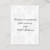 Schwarze Hochzeitskarten Begleitkarte (Rückseite)