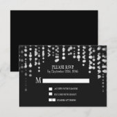 Schwarze Hochzeitskarten RSVP Karte (Vorne/Hinten)