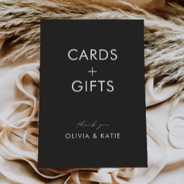 Schwarze Hochzeitskarten und Geschenkzeichen, Einladung