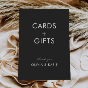 Schwarze Hochzeitskarten und Geschenkzeichen, Einladung