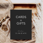 Schwarze Hochzeitskarten und Geschenkzeichen, Einladung