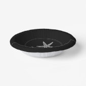 Schwarze Hochzeitspapiere Pappteller (Gewinkelt)