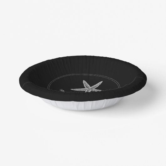 Schwarze Hochzeitspapiere Pappteller (Gewinkelt)