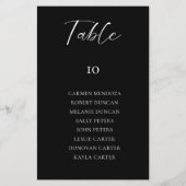 Schwarze Hochzeitstabelle (Rückseite)