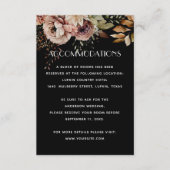 Schwarze Hochzeitsunterkünfte | Blumendetails + QR Begleitkarte (Vorderseite)