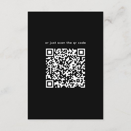 Schwarze Hochzeitsunterkünfte | Blumendetails + QR Begleitkarte (Rückseite)