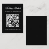 Schwarze Hochzeitswebsite-QR-Code-Einfache Kalligr Begleitkarte (Vorne/Hinten)