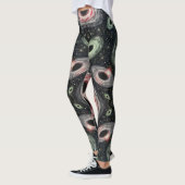 Schwarze Holen und weit entferntes nahtloses Muste Leggings (Links)