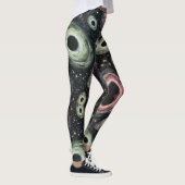 Schwarze Holen und weit entferntes nahtloses Muste Leggings (Rechts)