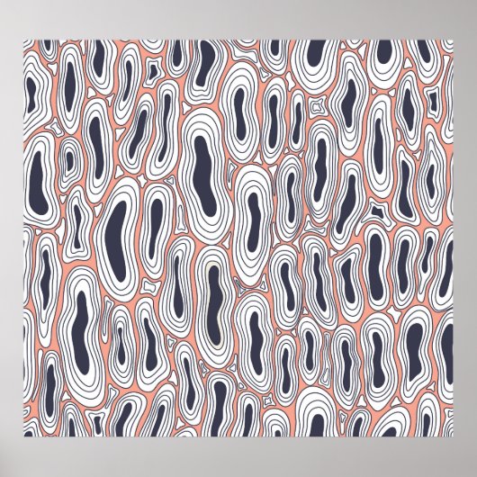 Schwarze Holen: Vintages Chaos-Muster. Poster (Vorne)