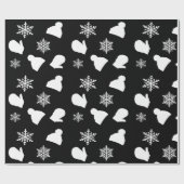 Schwarze Holiday Mittens und Weihnachtslieder Geschenkpapier (Flach)