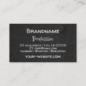 Schwarze Holzkarten Rustikales Treppenkörnellogo Visitenkarte (Rückseite)