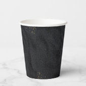 Schwarze Holzkohle Goldpunkte Pappbecher (Rückseite)