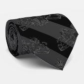 Schwarze Holzkohle Tuxedo Streifen Schwarzes Löwen Krawatte (Gerollt)