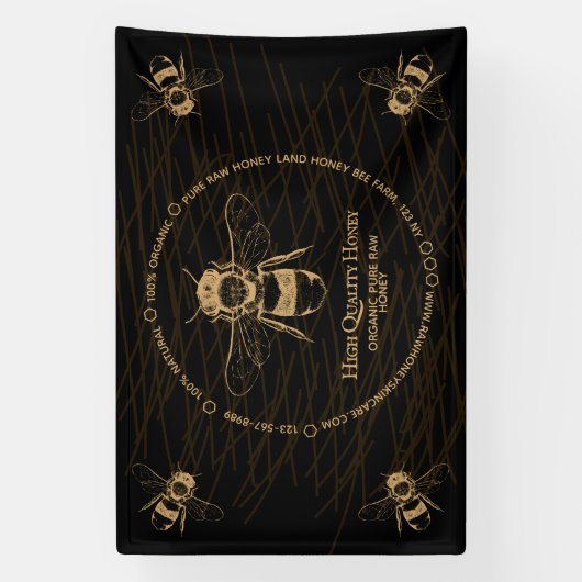 Schwarze Honigbiene Farm Elegant Banner (Vertikal)