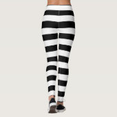 Schwarze horizontale Streifen Leggings (Rückseite)