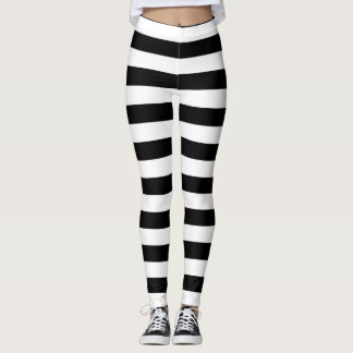 Schwarze horizontale Streifen Leggings