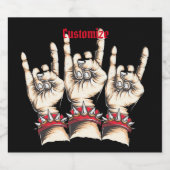 Schwarze Horns auf Alkoholflaschenetikett (Einzelnes Label)