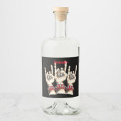 Schwarze Horns auf Alkoholflaschenetikett (Vorderseite)