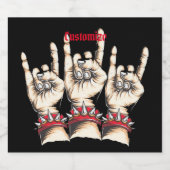 Schwarze Horns auf Bierflaschenetikett (Einzelnes Label)