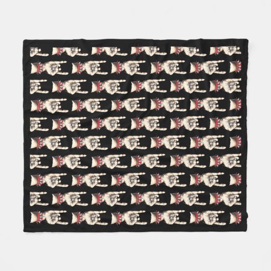 Schwarze Horns auf Fleecedecke (Vorderseite (Horizontal))