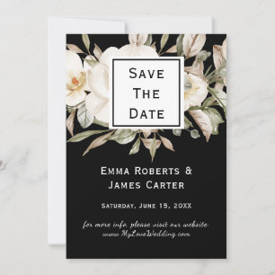 Schwarze Hortensien-Save-the-Date-Karte Save The Date