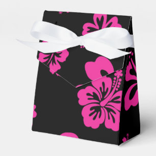 Schwarze & Hot-Pink-Hibiskus-Blumen-Partygeschenkb Geschenkschachtel